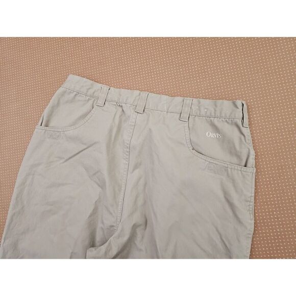Vintage Orvis Pants Tan Cotton Men's Size 34x29 Open Back Pockets - Picture 11 of 13